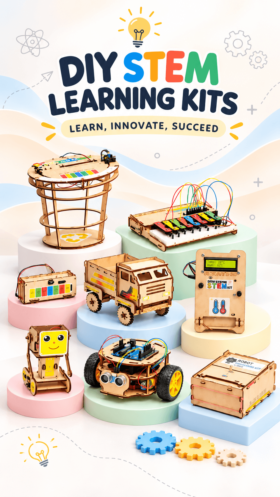 Foundation Series projects including a smart bin, electronic circuits, a truck, a temperature sensor, and robots