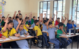 Students learning together in a classroom
